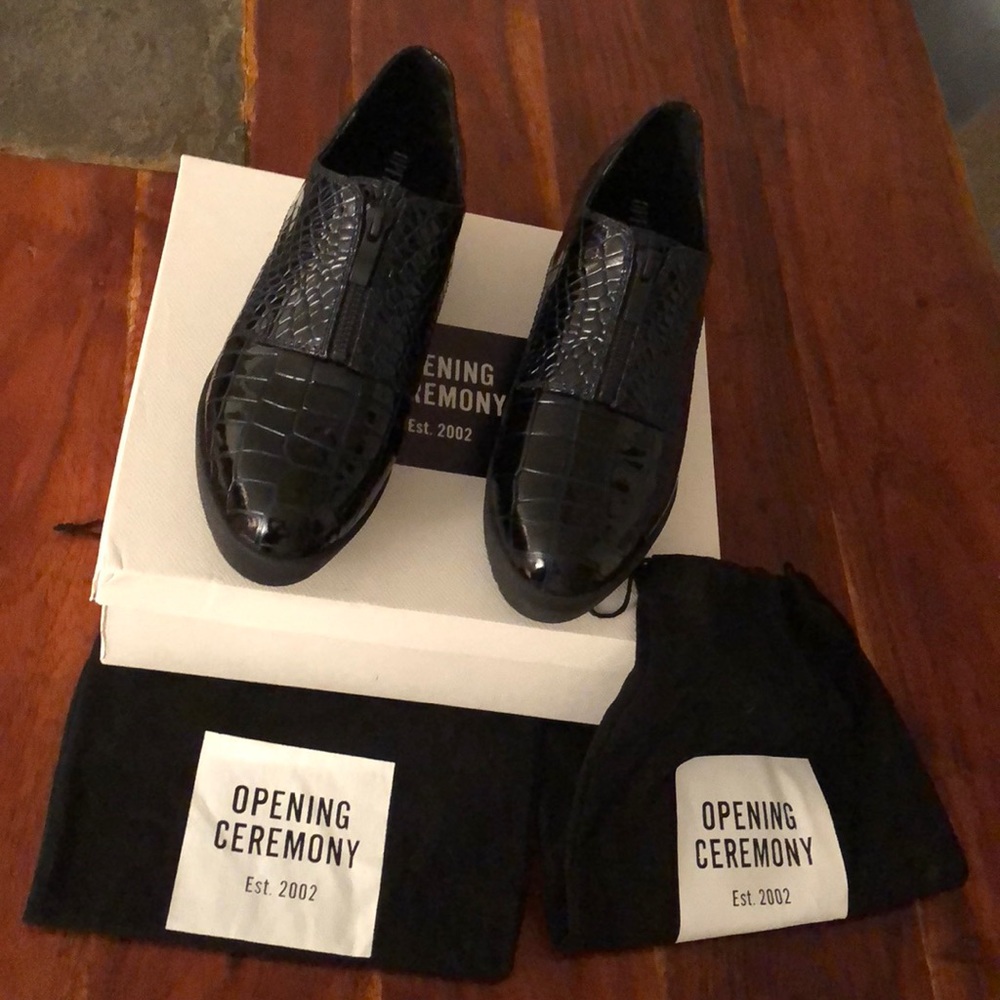 Opening ceremony croc embossed shoes